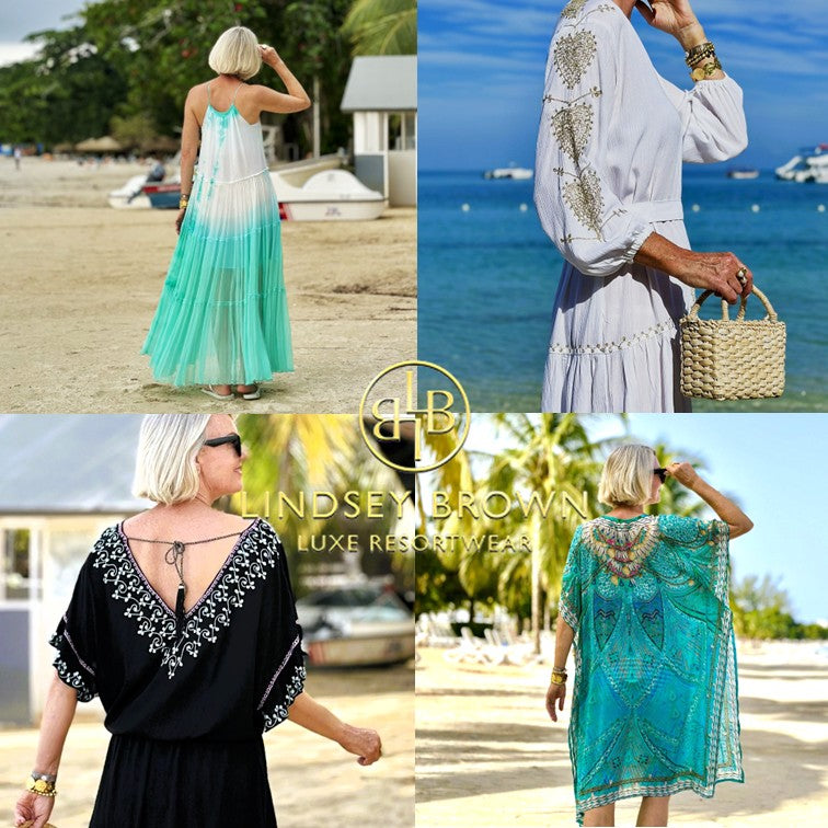 Silk and cotton resort wear worn by Coral Manson