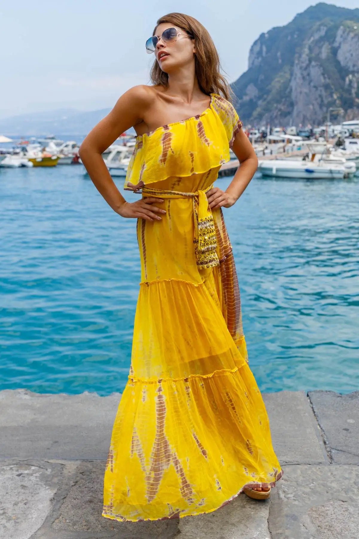 Lindsey Brown silk summer maxi dresses, silk resort wear dresses and silk holidays dresses to wear on vacation