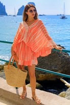Orange Silk Drop Waisted Bloused Kaftan
