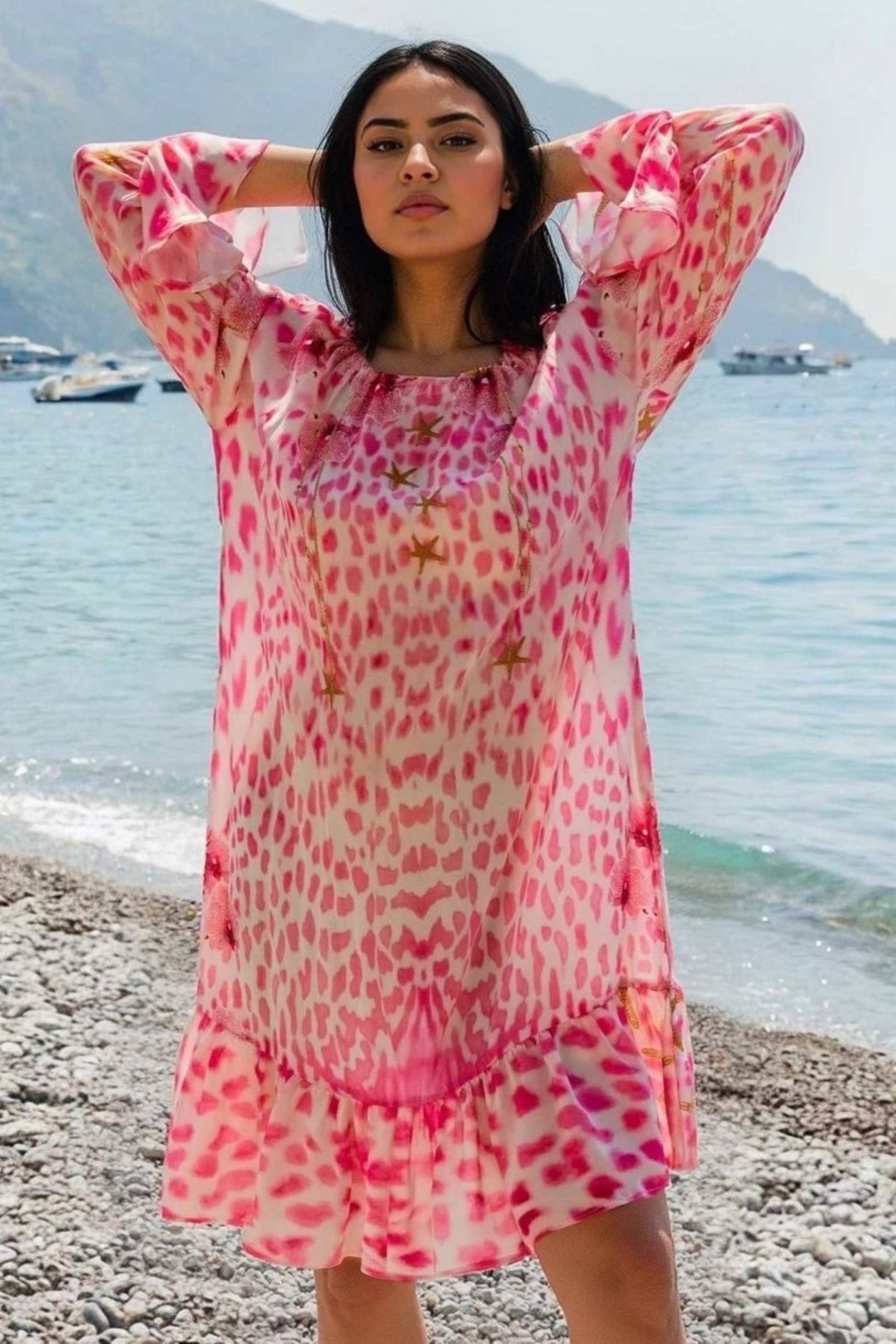 plus size silk resort wear dress to wear on holiday by Lindsey Brown