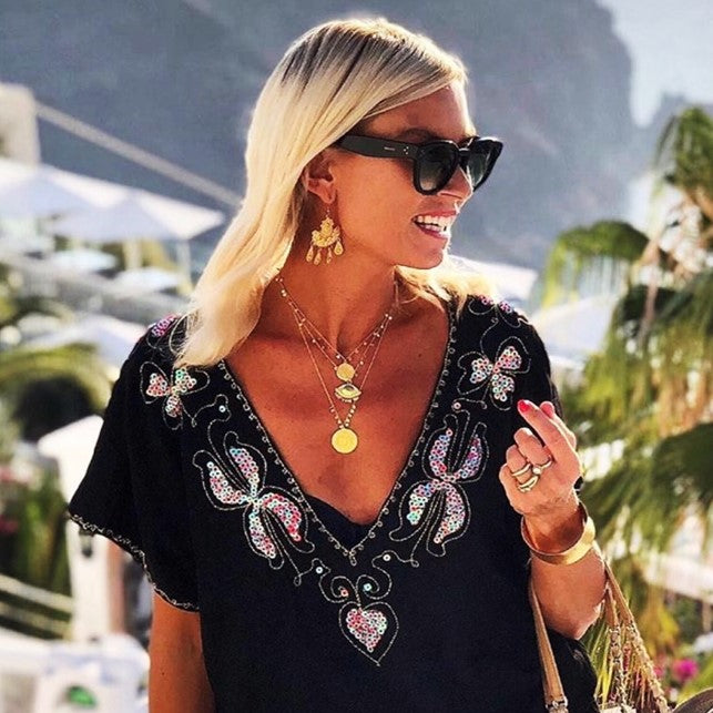 plus size black designer beach dress by lindsey brown resort wear