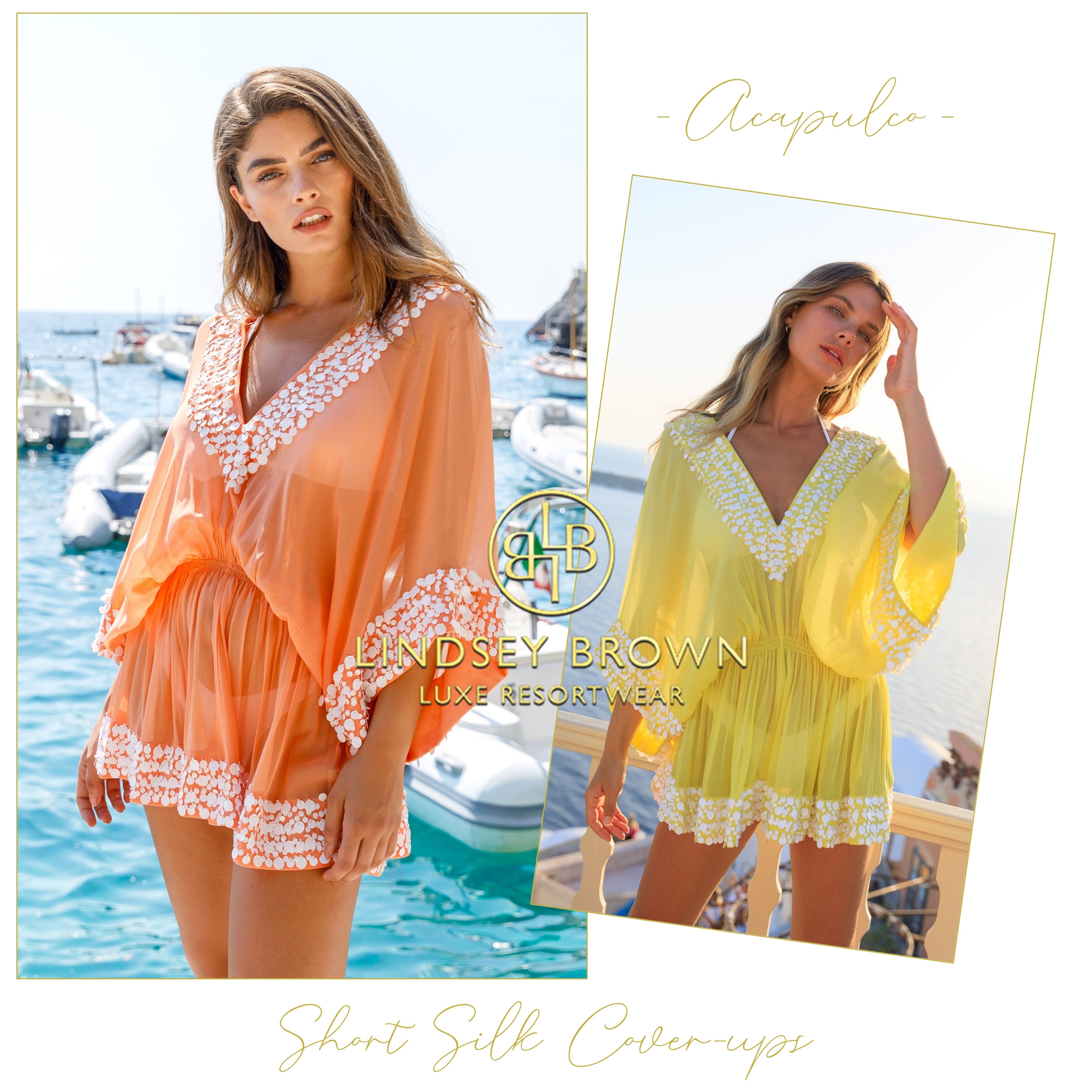 short silk beach cover ups to wear on holiday by Lindsey Brown resort wear 
