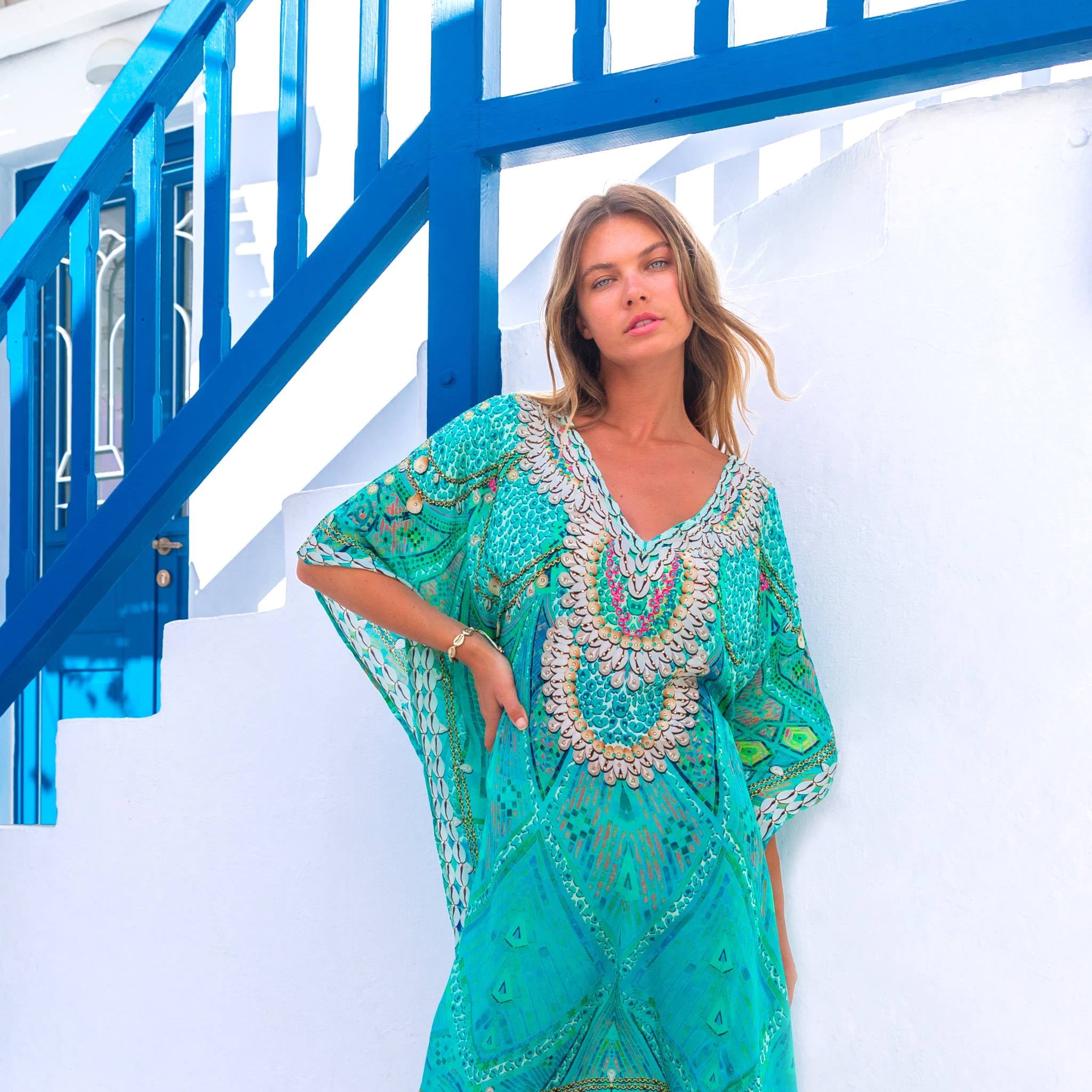 Stunning silk beach cover ups to wear on holiday by Lindsey Brown resort wear 
